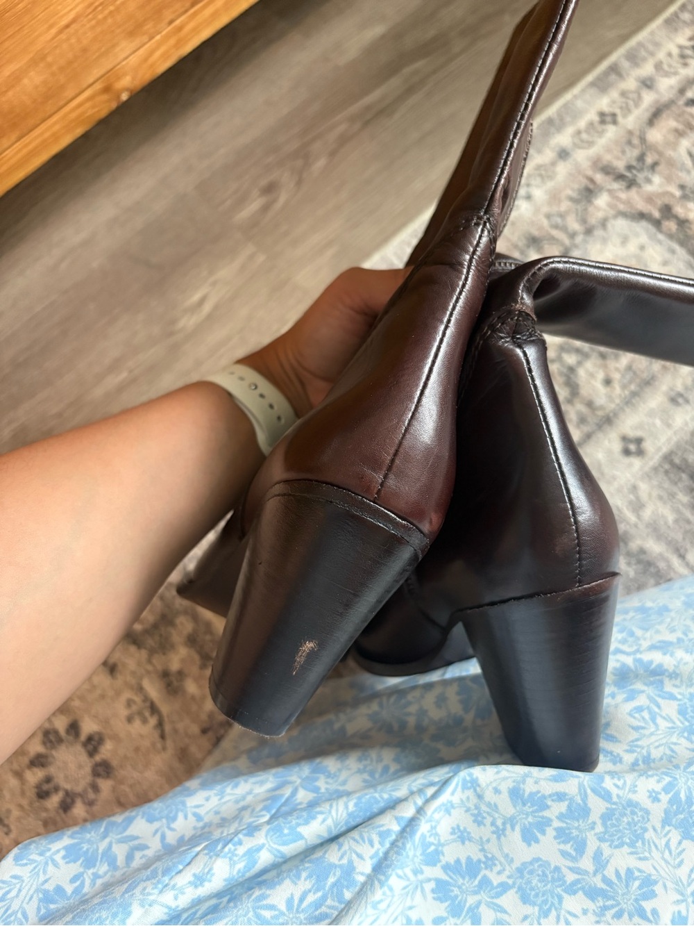 Free People Copenhagen leather point boots brown size 8.5 western cowgirl - Picture 14 of 16